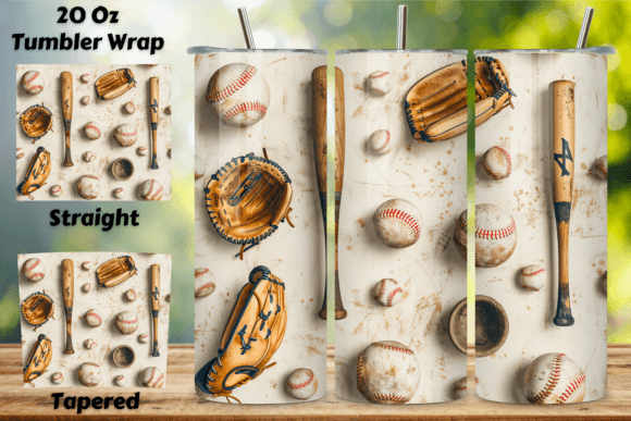 3D Vintage Baseball 20oz Skinny Tumbler: Elevating Game Day Merchandise with Sublimation-Ready PNGs