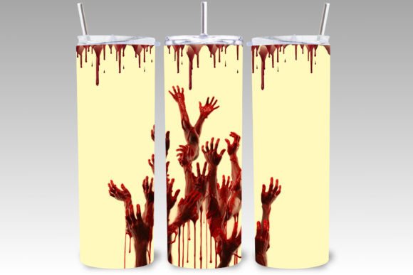 Horror Scary Halloween Tumbler Wrap PNG: Spooky Sublimation Designs for 20 oz Skinny Tumblers