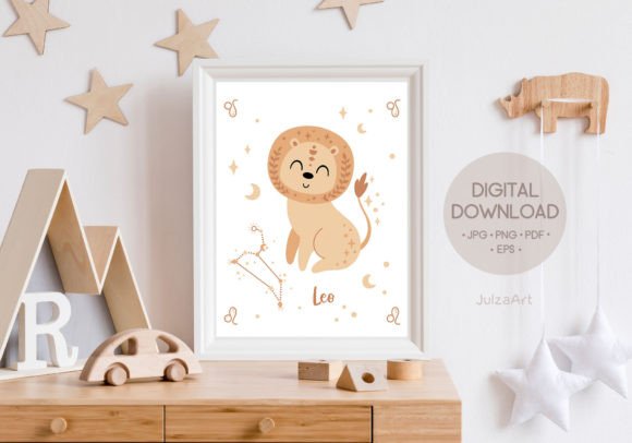 Leo Poster Printable: Boho Zodiac Sign Decor