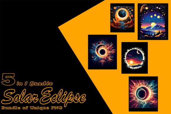 Solar Eclipse Illustration Clipart Set: Integrating Celestial Assets into Creative Workflows