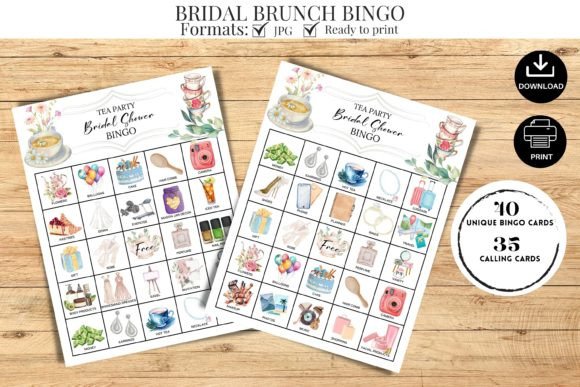 Tea Party Bridal Shower Bingo: Elevating Brunch Entertainment with a Digital Game Bundle