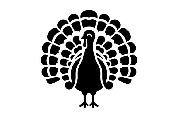 Turkey Thanksgiving Silhouette Icon for Design