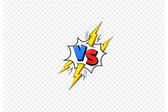 Vs Comic Book Frame: Versus Blue and Red Design Essentials